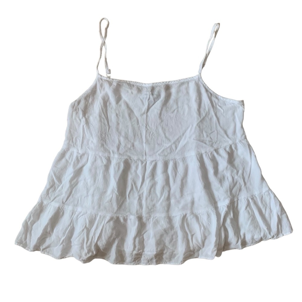 Woolworths White tiered flowy adjustable spaghetti strap size 18